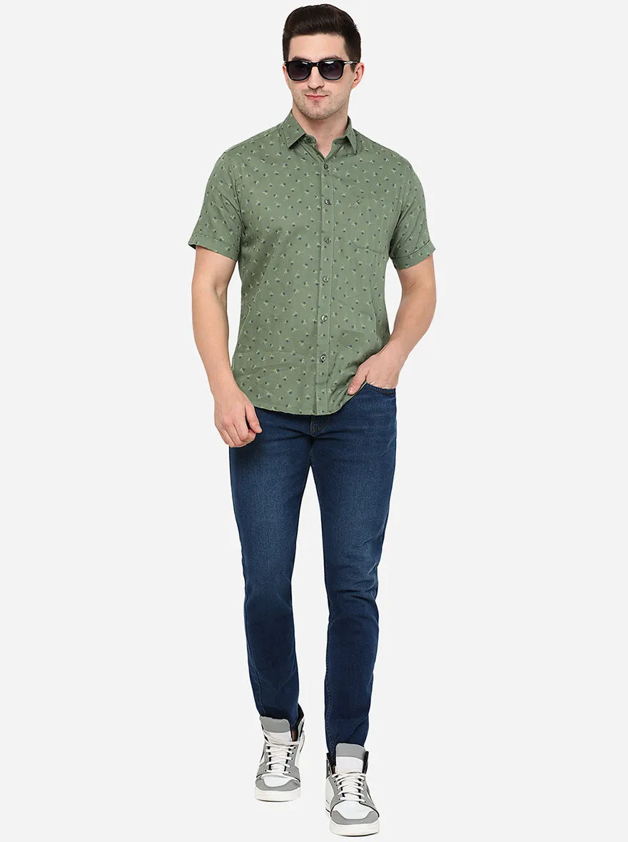 Mid Blue Washed Straight Fit Jeans | JadeBlue