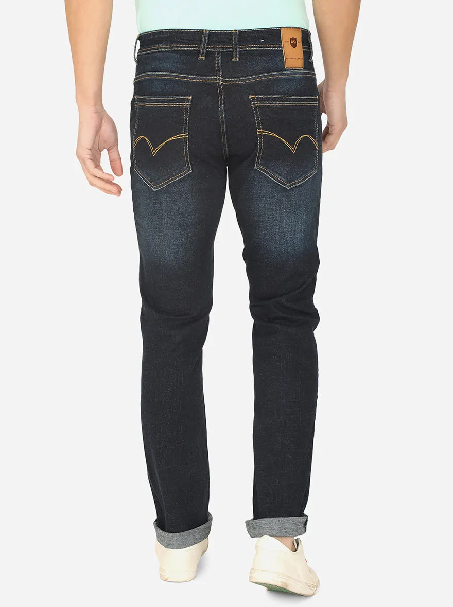 Mid Blue Washed Straight Fit Jeans | JadeBlue