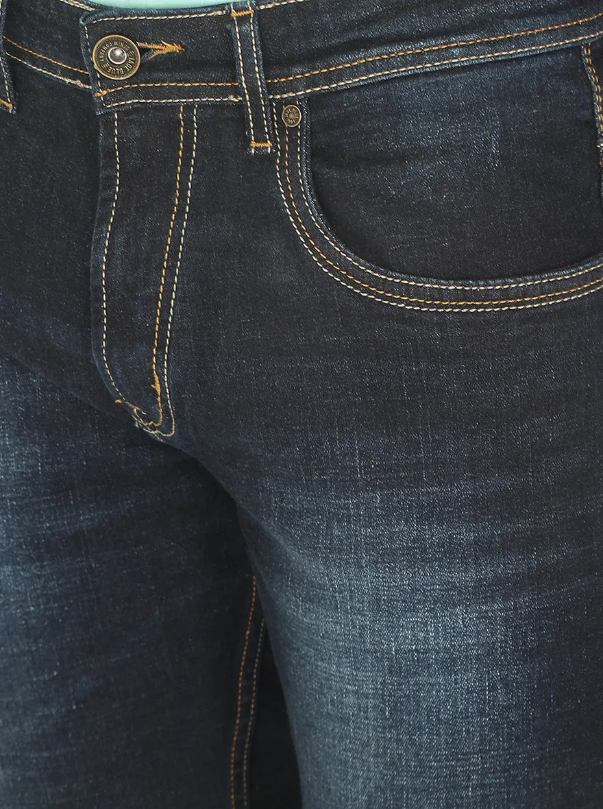 Mid Blue Washed Straight Fit Jeans | JadeBlue