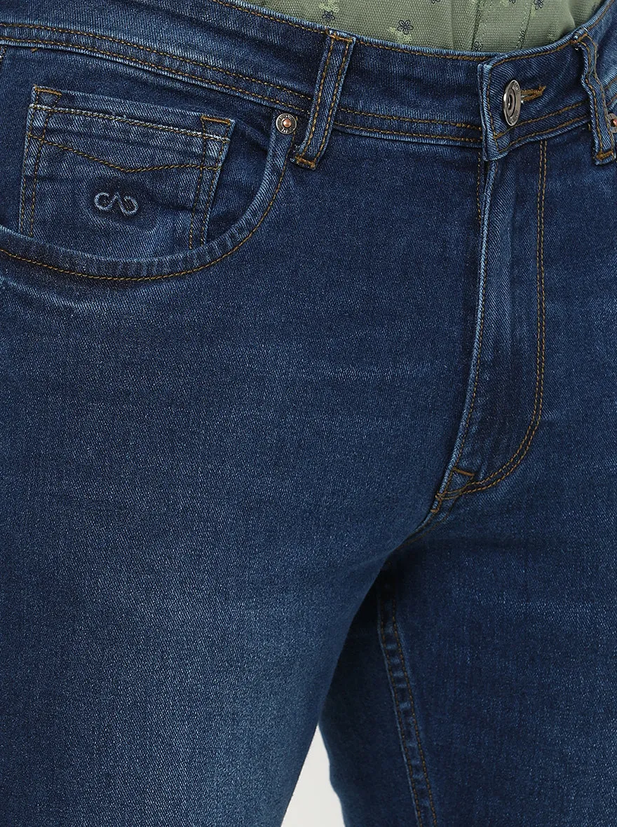 Mid Blue Washed Straight Fit Jeans | JadeBlue
