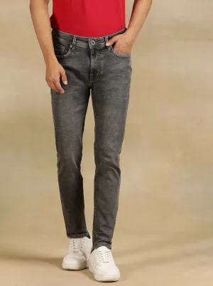 Mid Grey Washed Rider Fit Jeans | JadeBlue