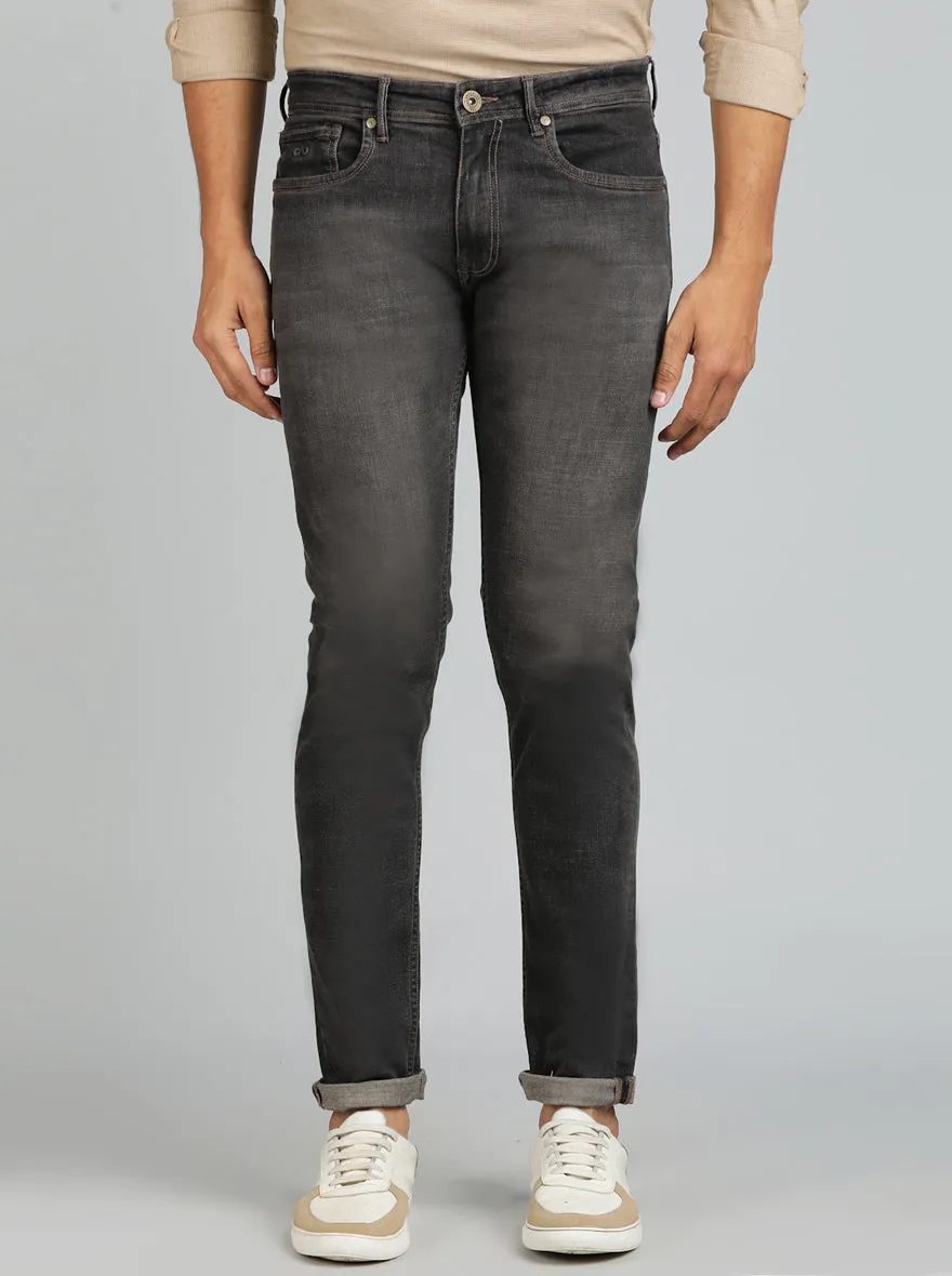 Mid Grey Washed Slim Fit Jeans | JadeBlue