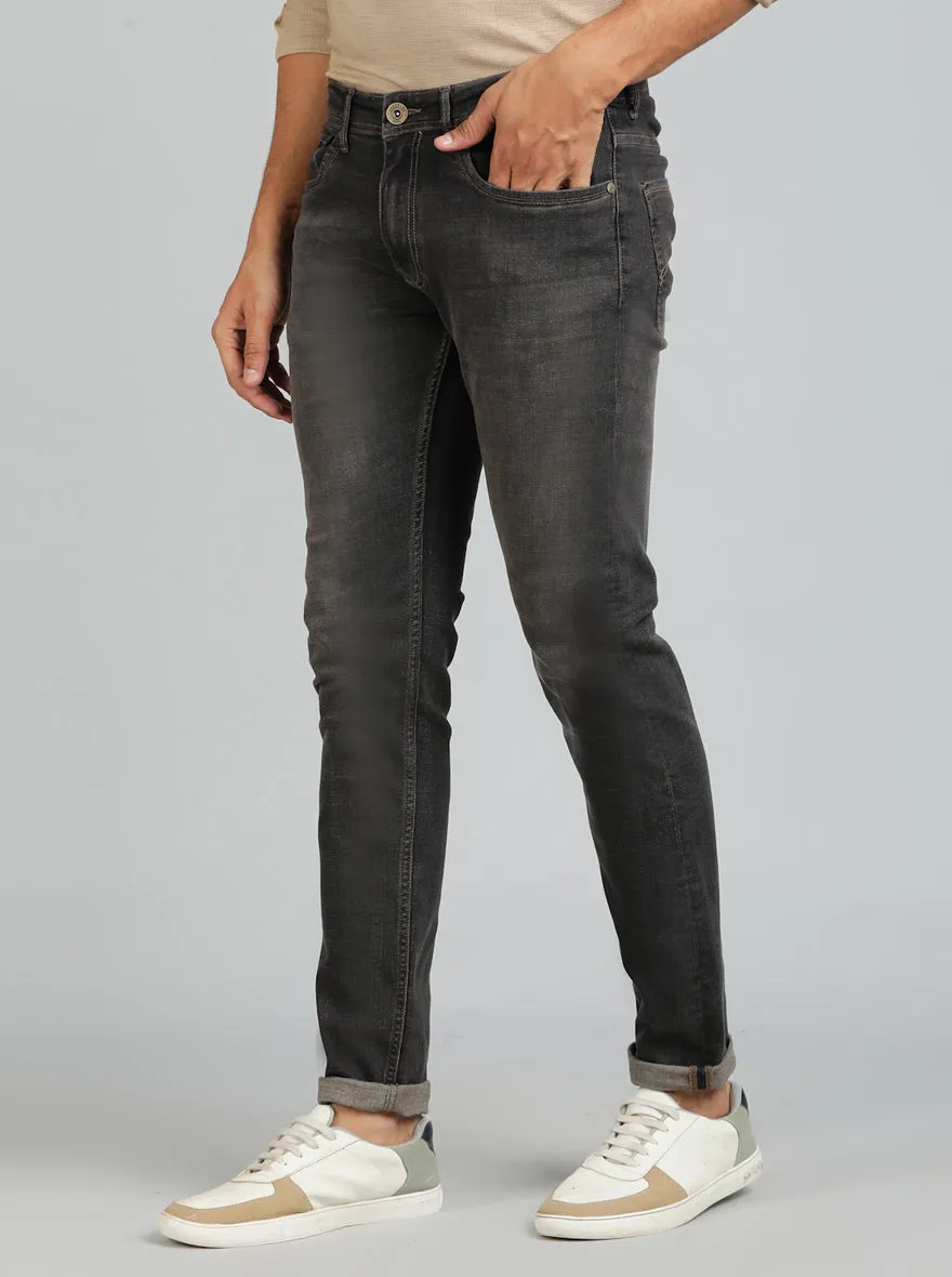 Mid Grey Washed Slim Fit Jeans | JadeBlue