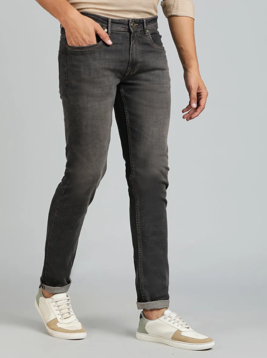 Mid Grey Washed Slim Fit Jeans | JadeBlue