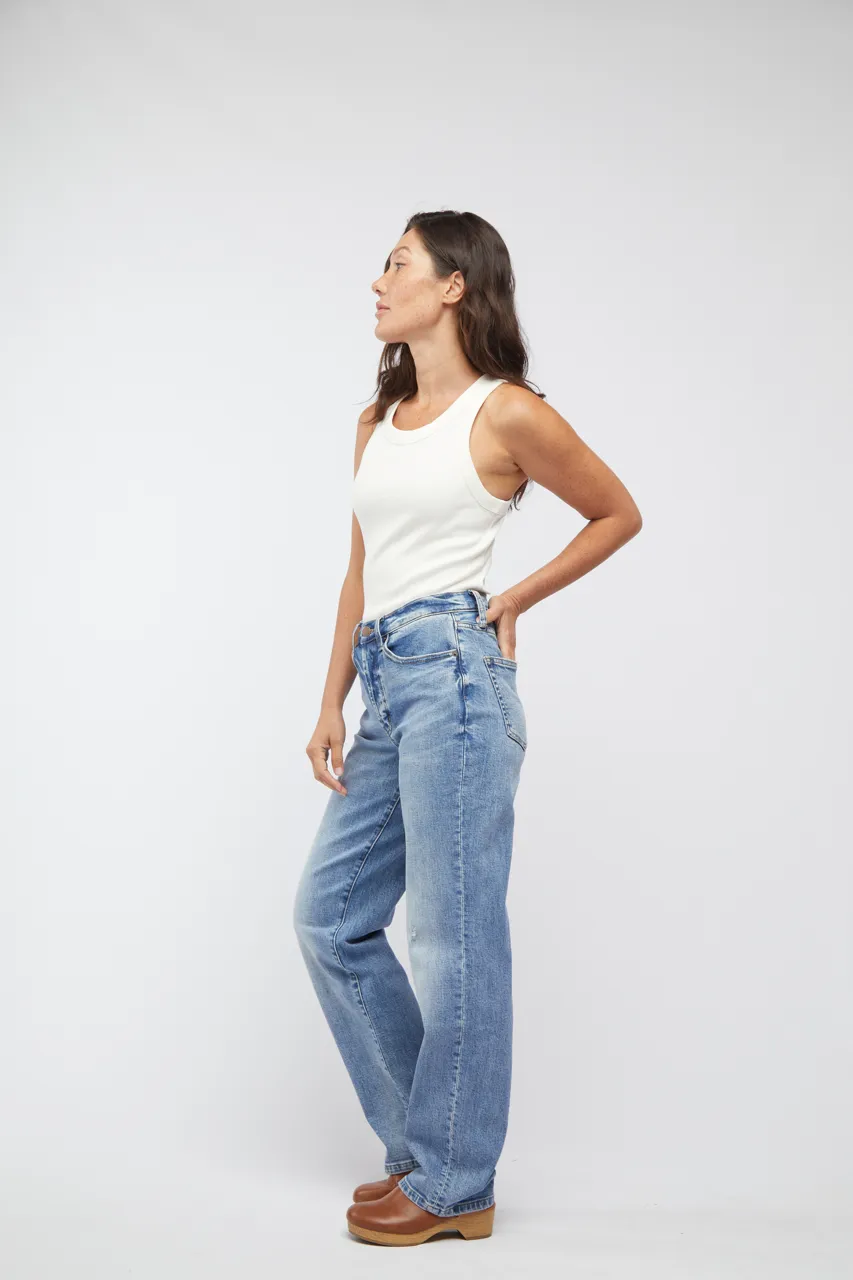 Mulberry High Rise Straight Leg Classic Blue