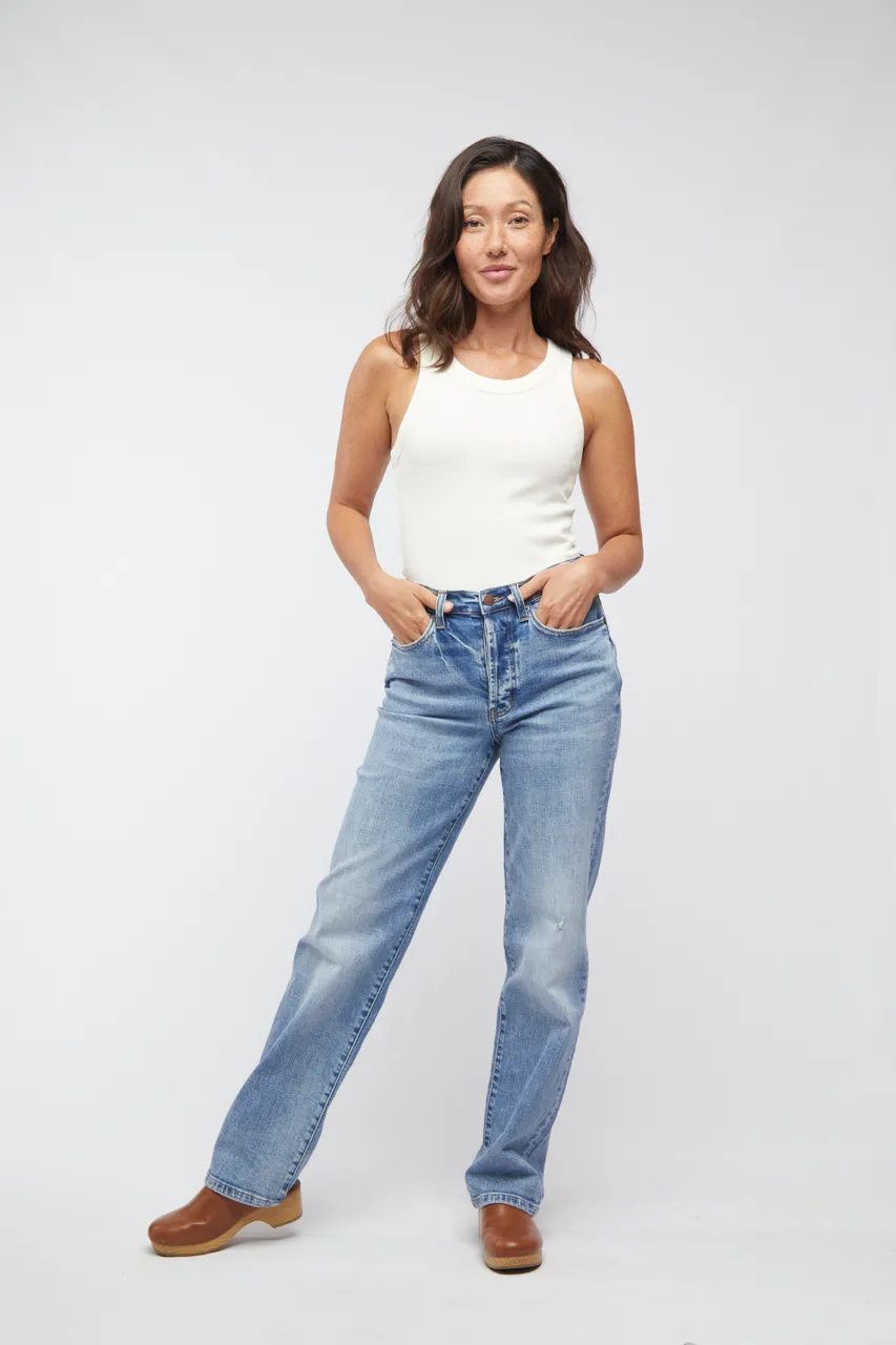 Mulberry High Rise Straight Leg Classic Blue