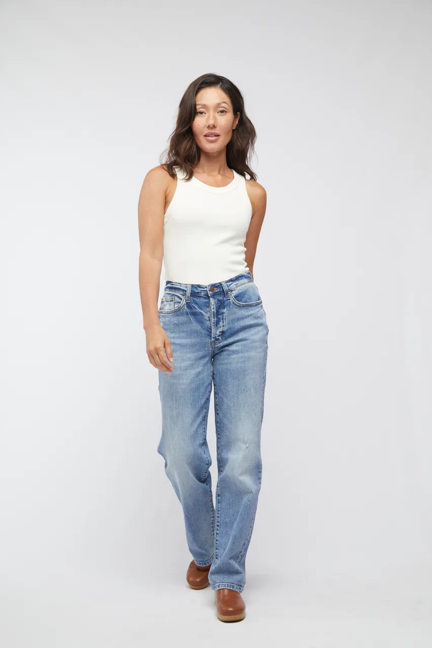 Mulberry High Rise Straight Leg Classic Blue