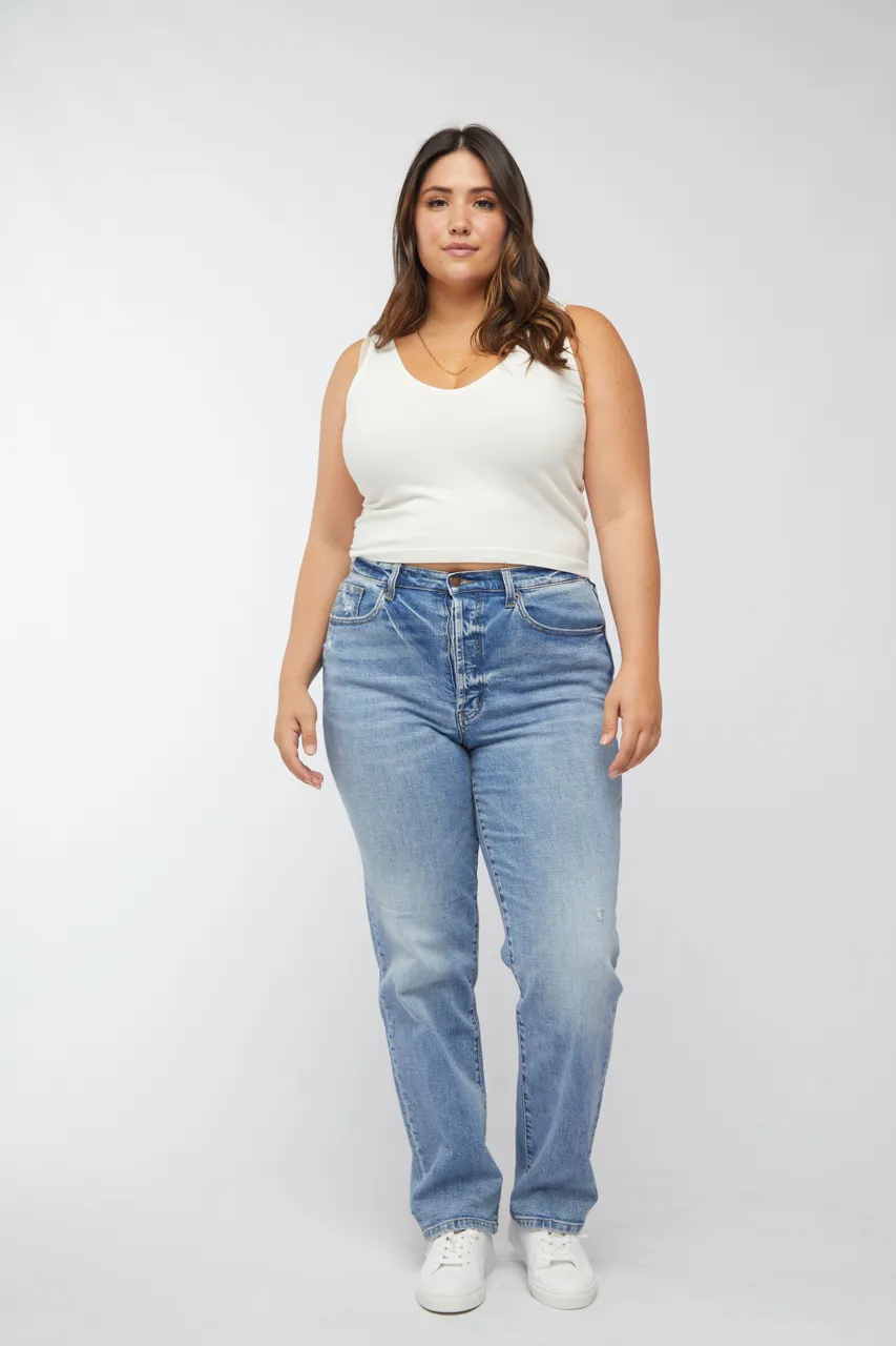 Mulberry High Rise Straight Leg Classic Blue