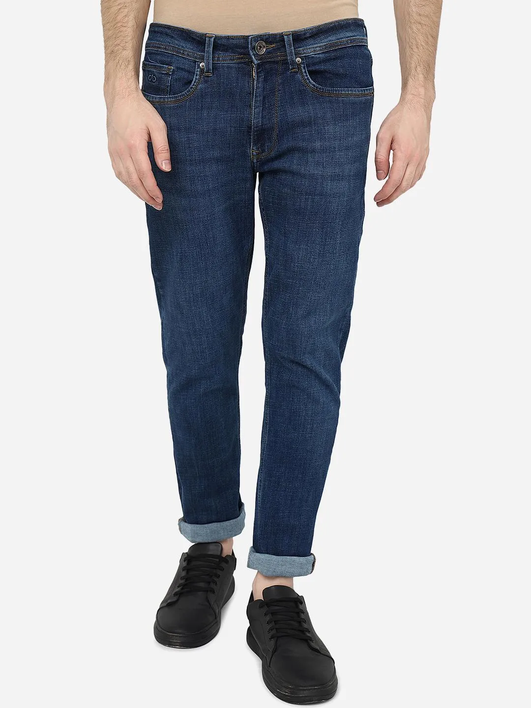 Navy Blue Washed Straight Fit Jeans | JadeBlue