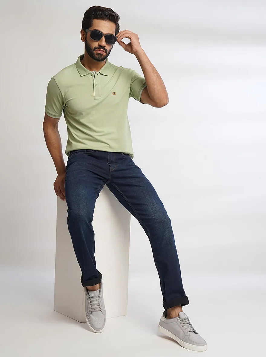 Navy Blue Washed Straight Fit Jeans | JadeBlue