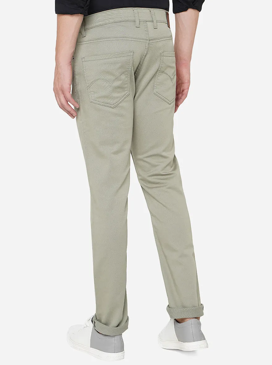 Olive Green Washed Slim Fit Jeans | JadeBlue