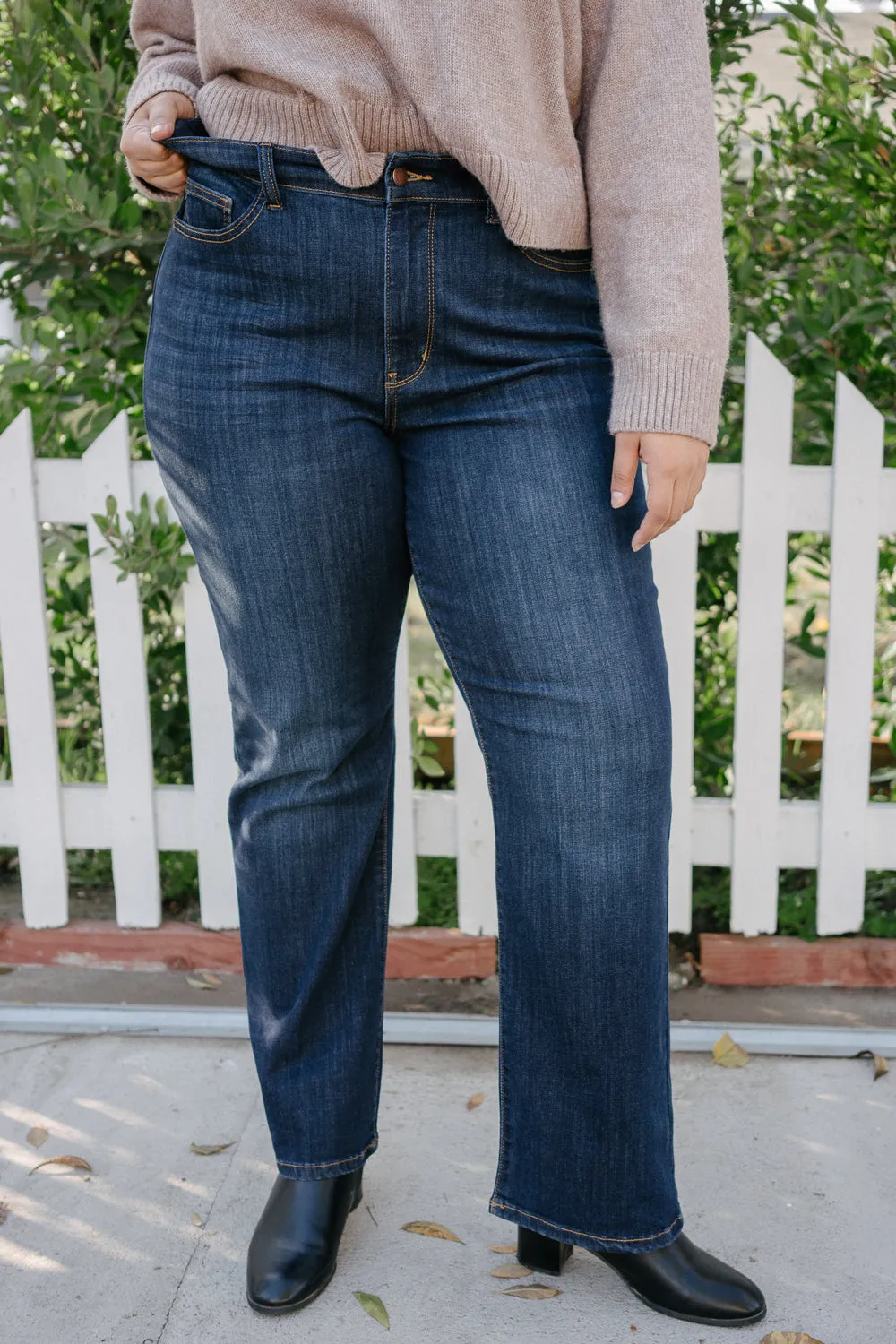 Paisley High Rise Straight Fit Classic Jeans - PLUS
