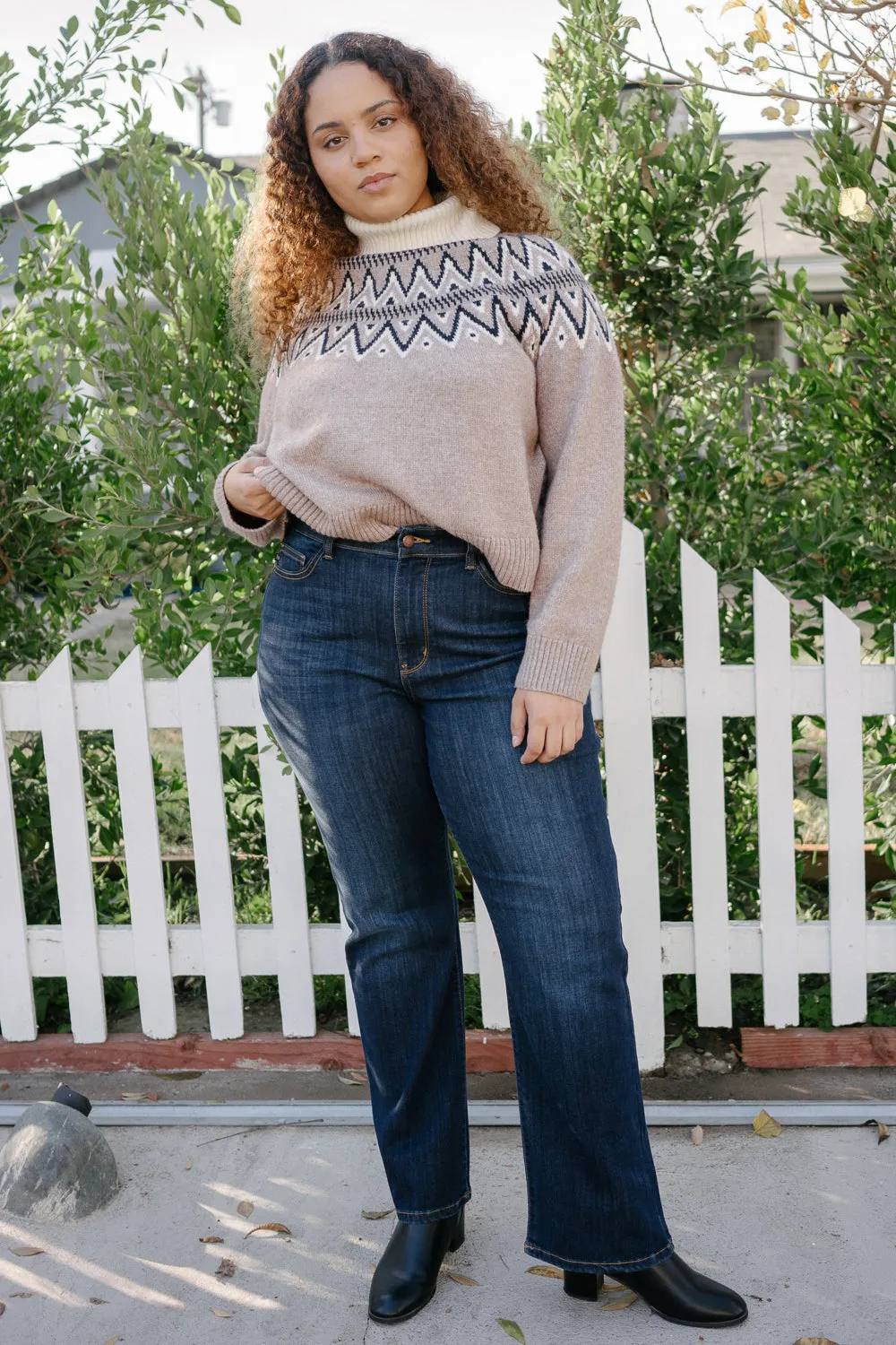 Paisley High Rise Straight Fit Classic Jeans - PLUS
