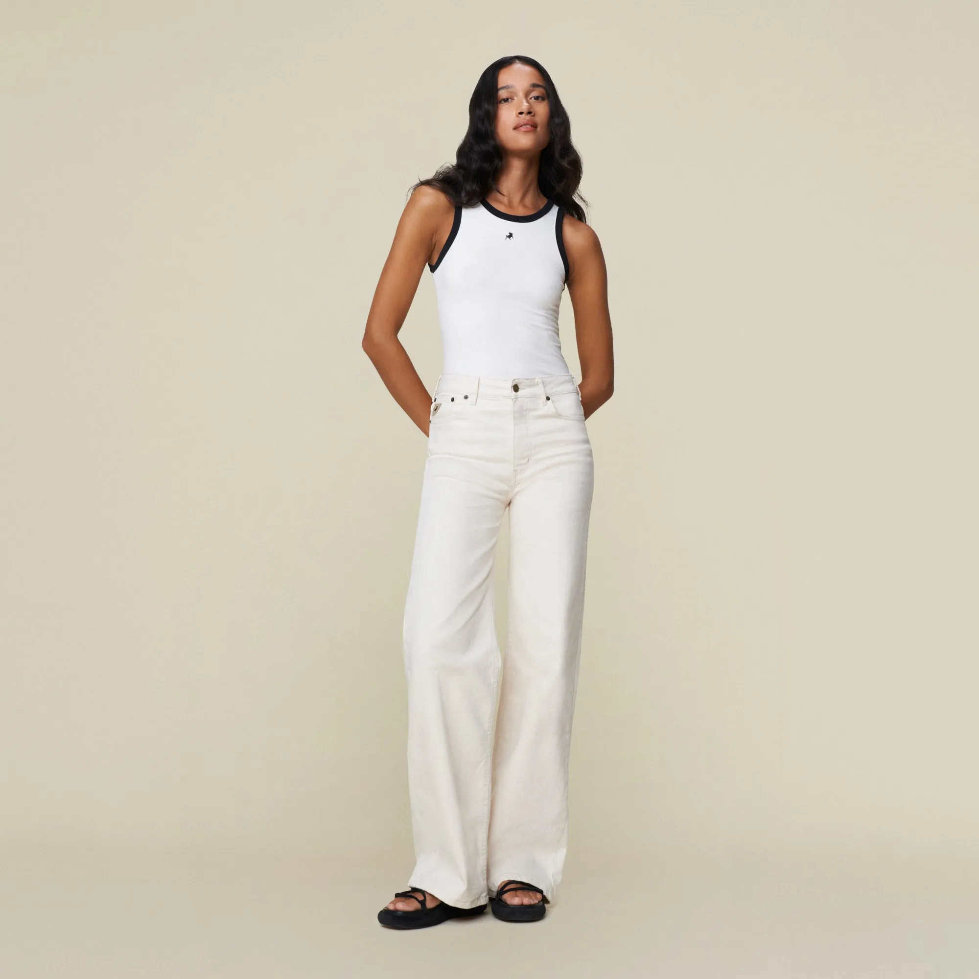 Palazzo-R Mistral Hampshire Ecru - Mid Rise Wide Fit