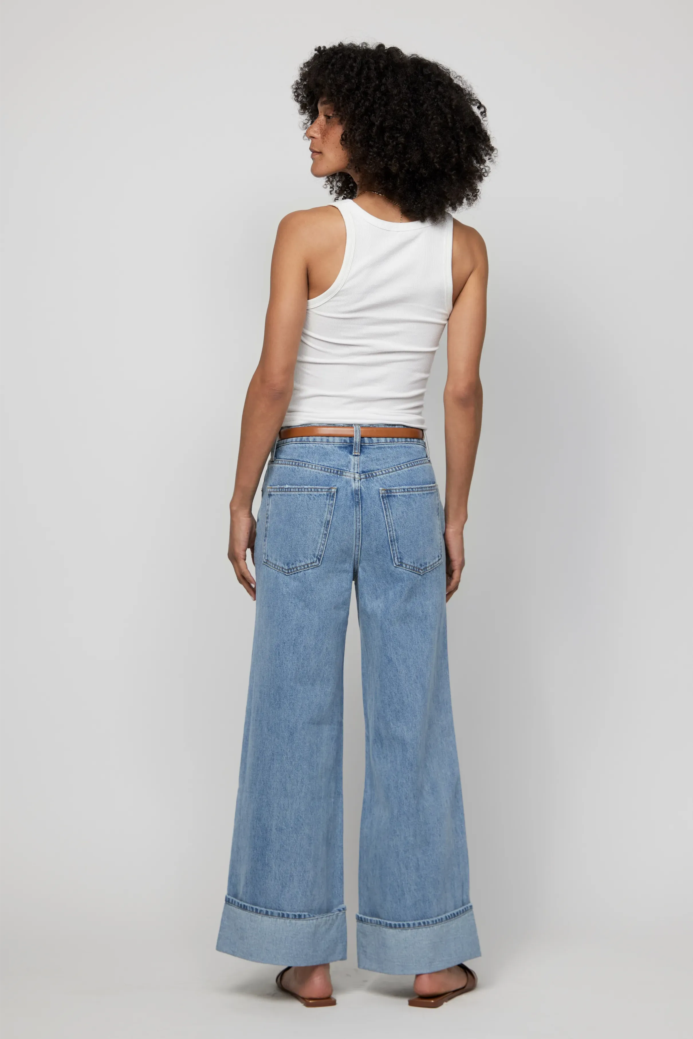 Parker Baggy Cuffed Wide Leg Light Indigo