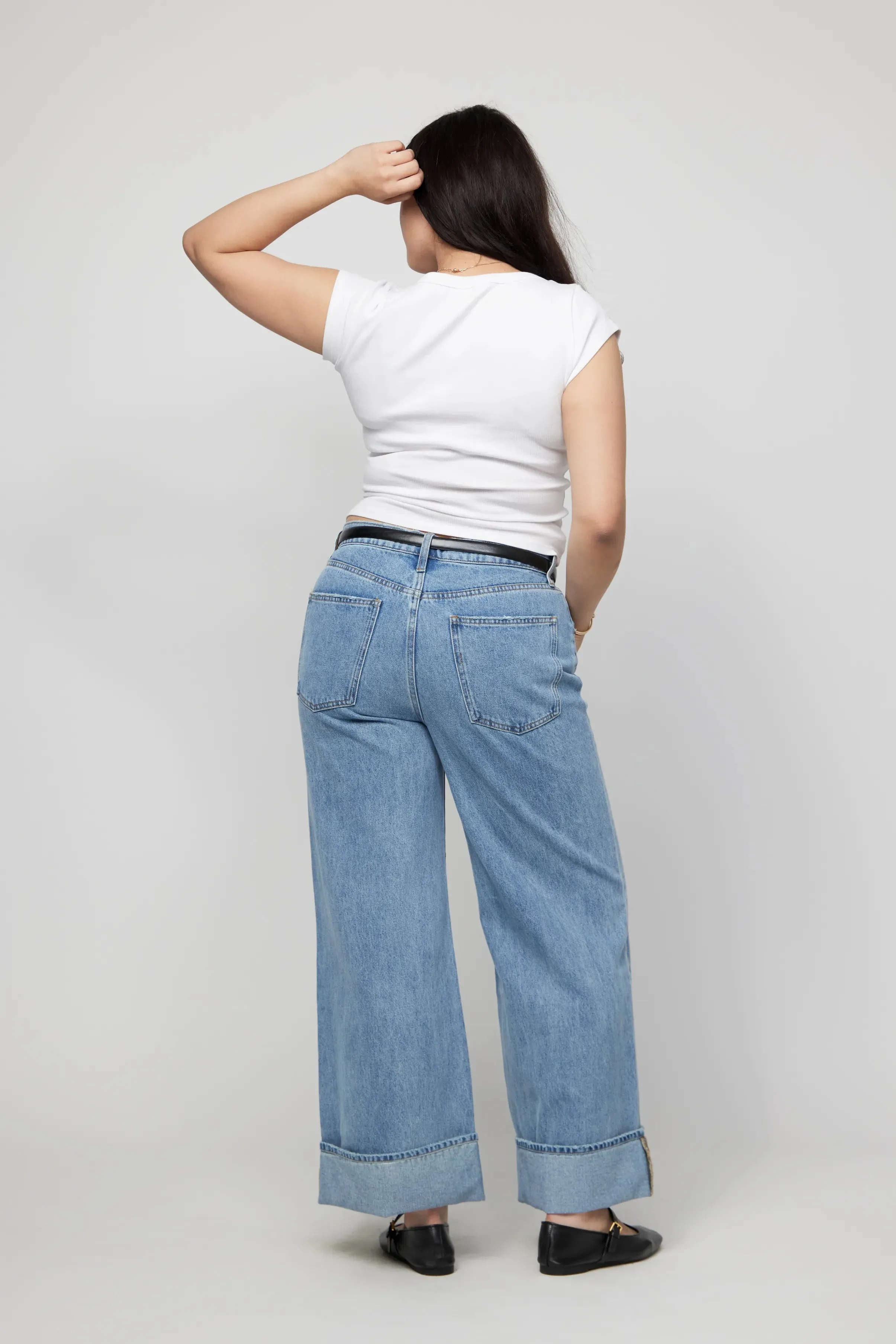 Parker Baggy Cuffed Wide Leg Light Indigo
