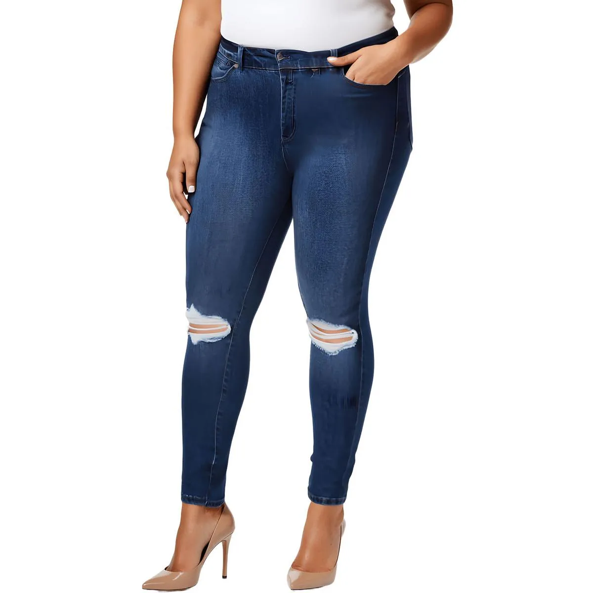 Plus Womens Denim Hight Rise Skinny Jeans