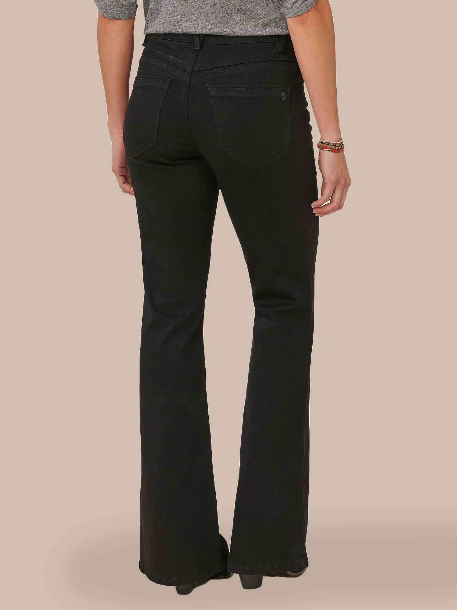 "Ab"solution Black Denim High Rise Out There Flare Tall Jeans