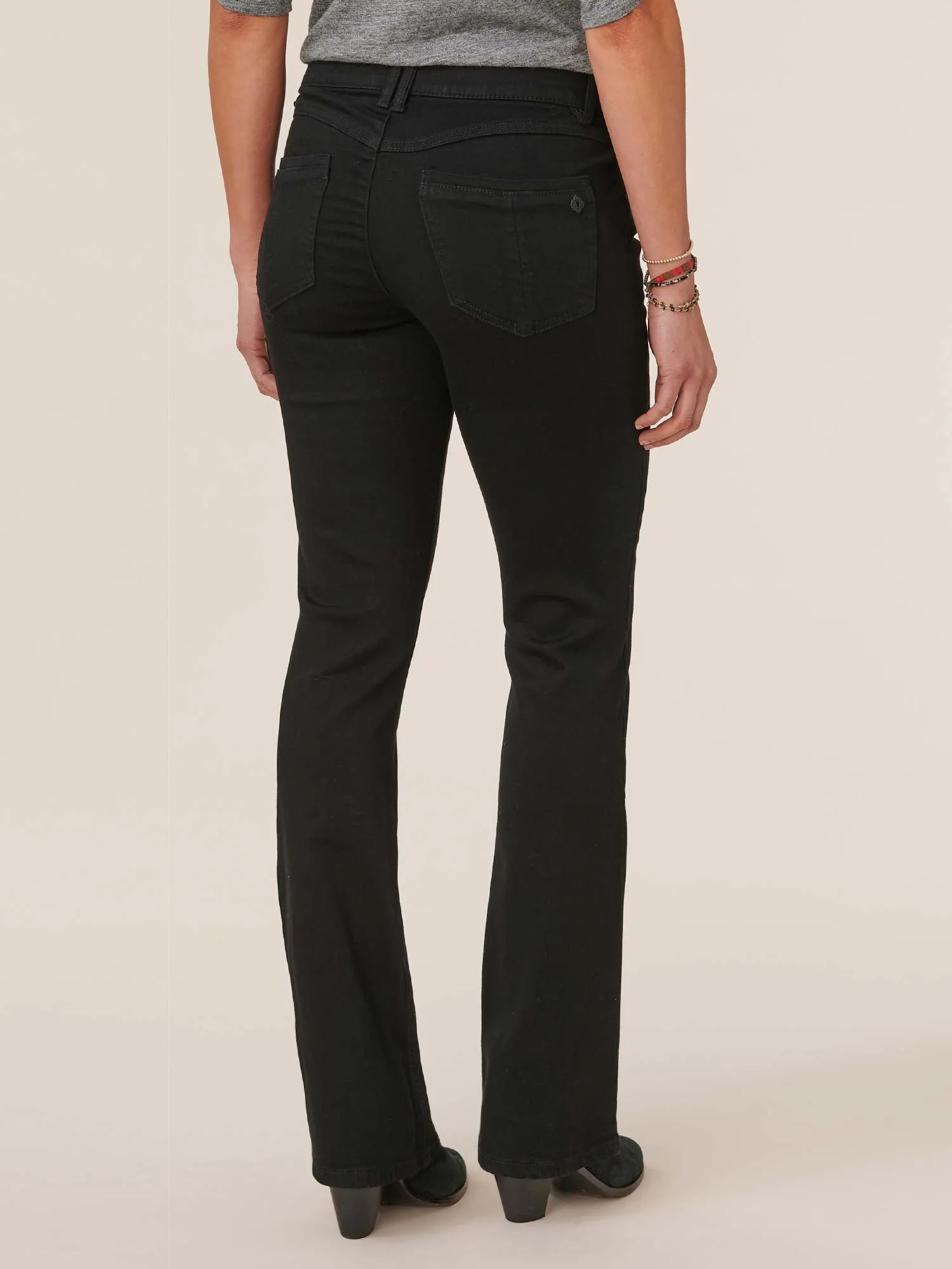 "Ab"solution® Black Denim Petite Itty Bitty Bootcut Jeans