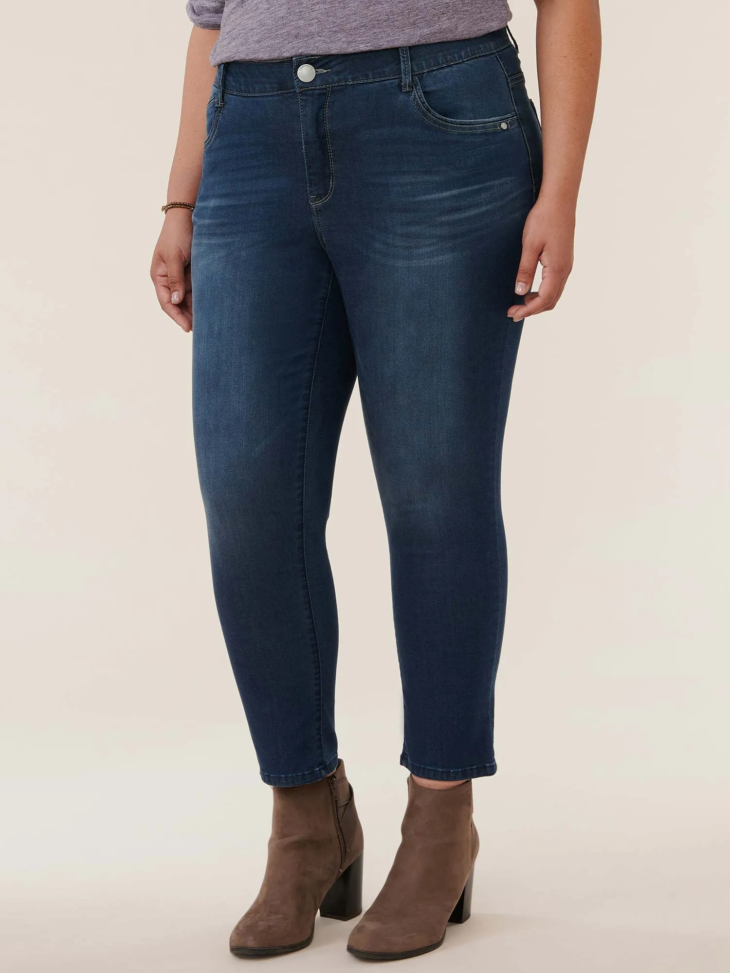 "Ab"solution® Blue Artisanal High Rise Plus Skinny Jeans