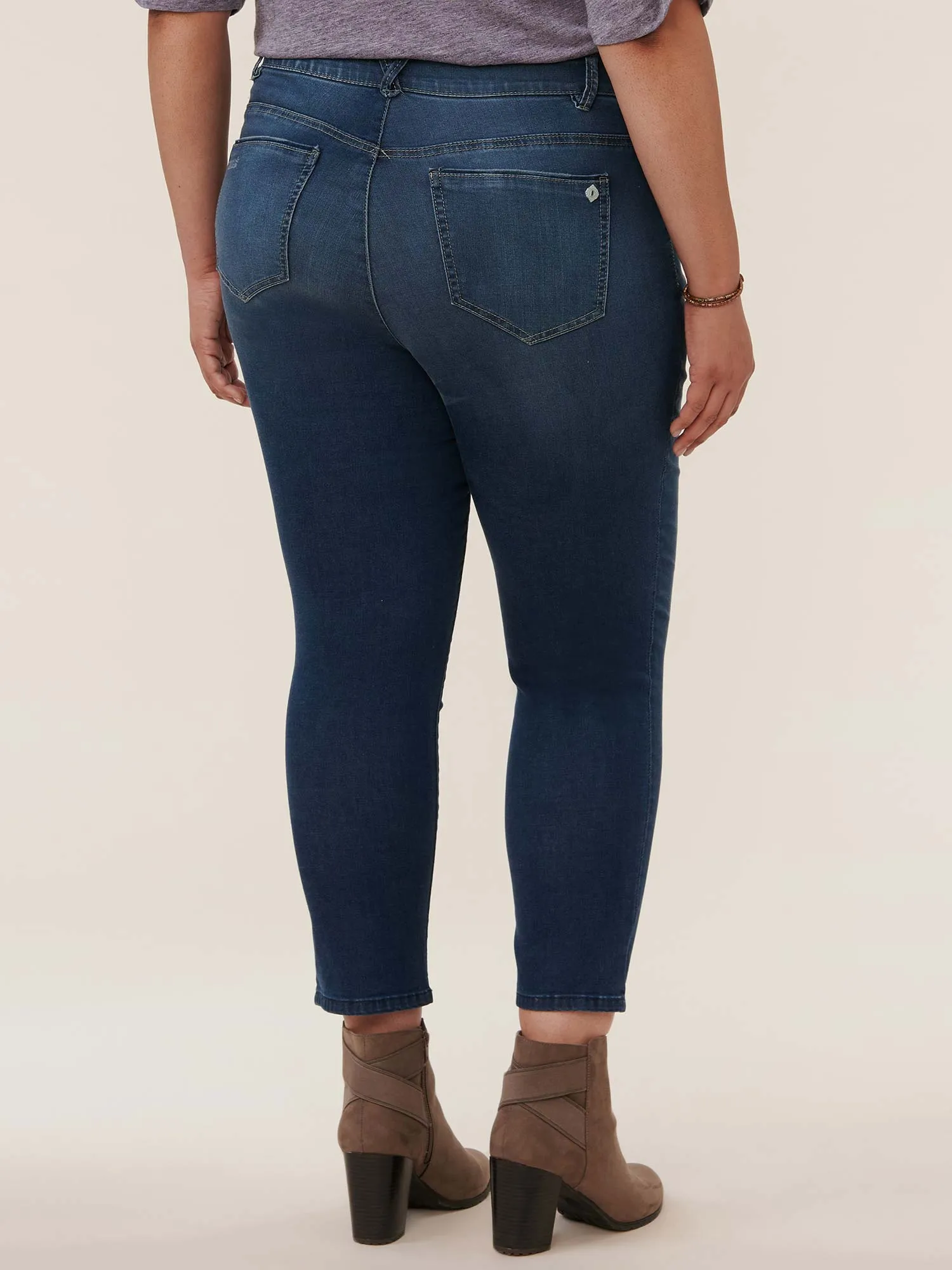 "Ab"solution® Blue Artisanal High Rise Plus Skinny Jeans