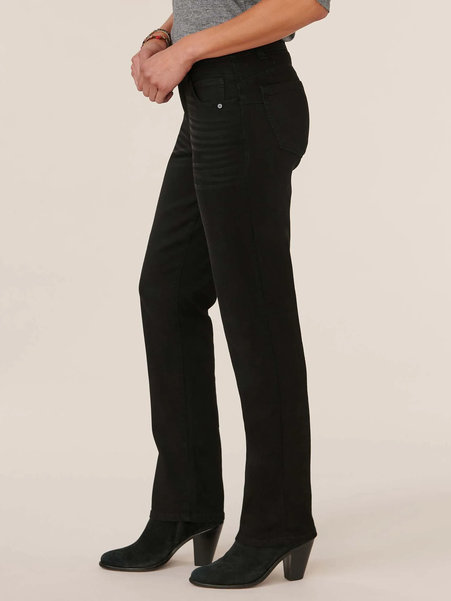 "Ab"solution® Booty Lift Straight Leg Black Jeans
