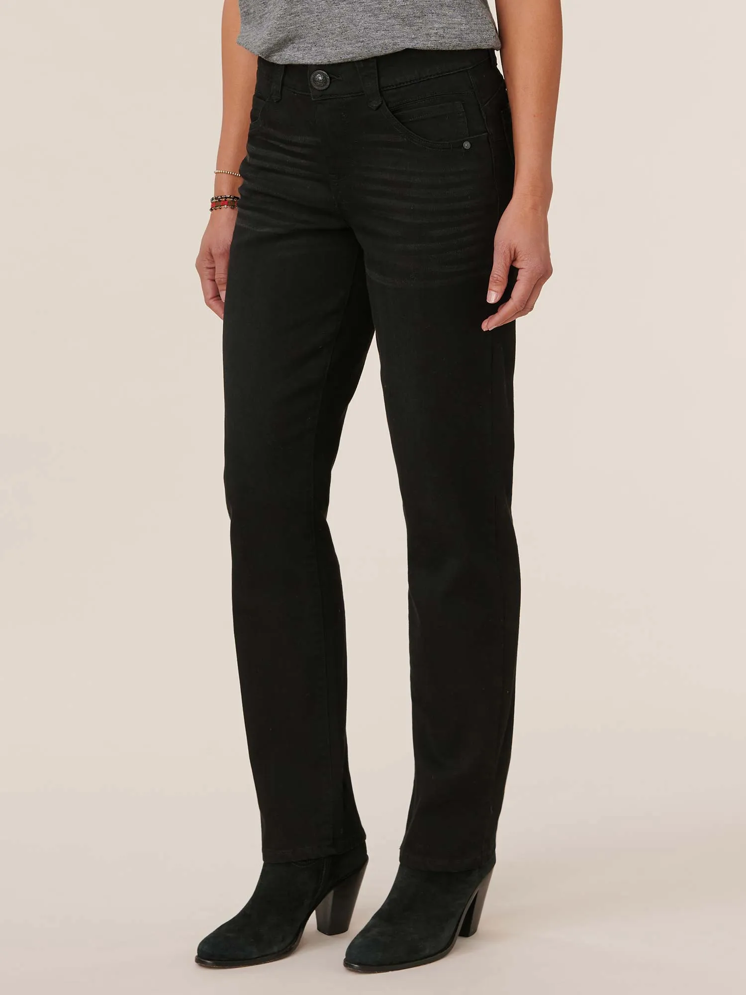 "Ab"solution® Booty Lift Straight Leg Black Jeans