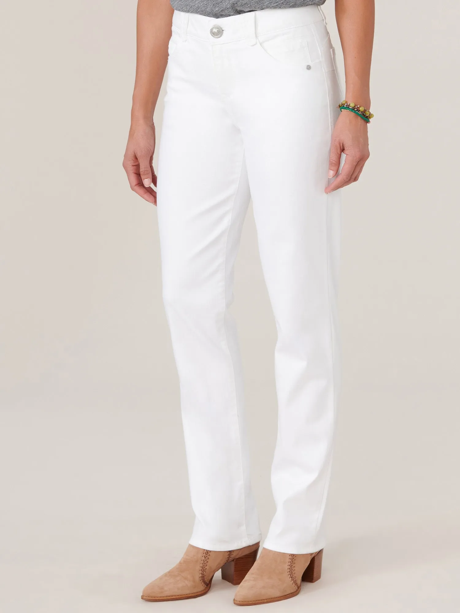 "Ab"solution® Booty Lift Straight Leg White Jeans