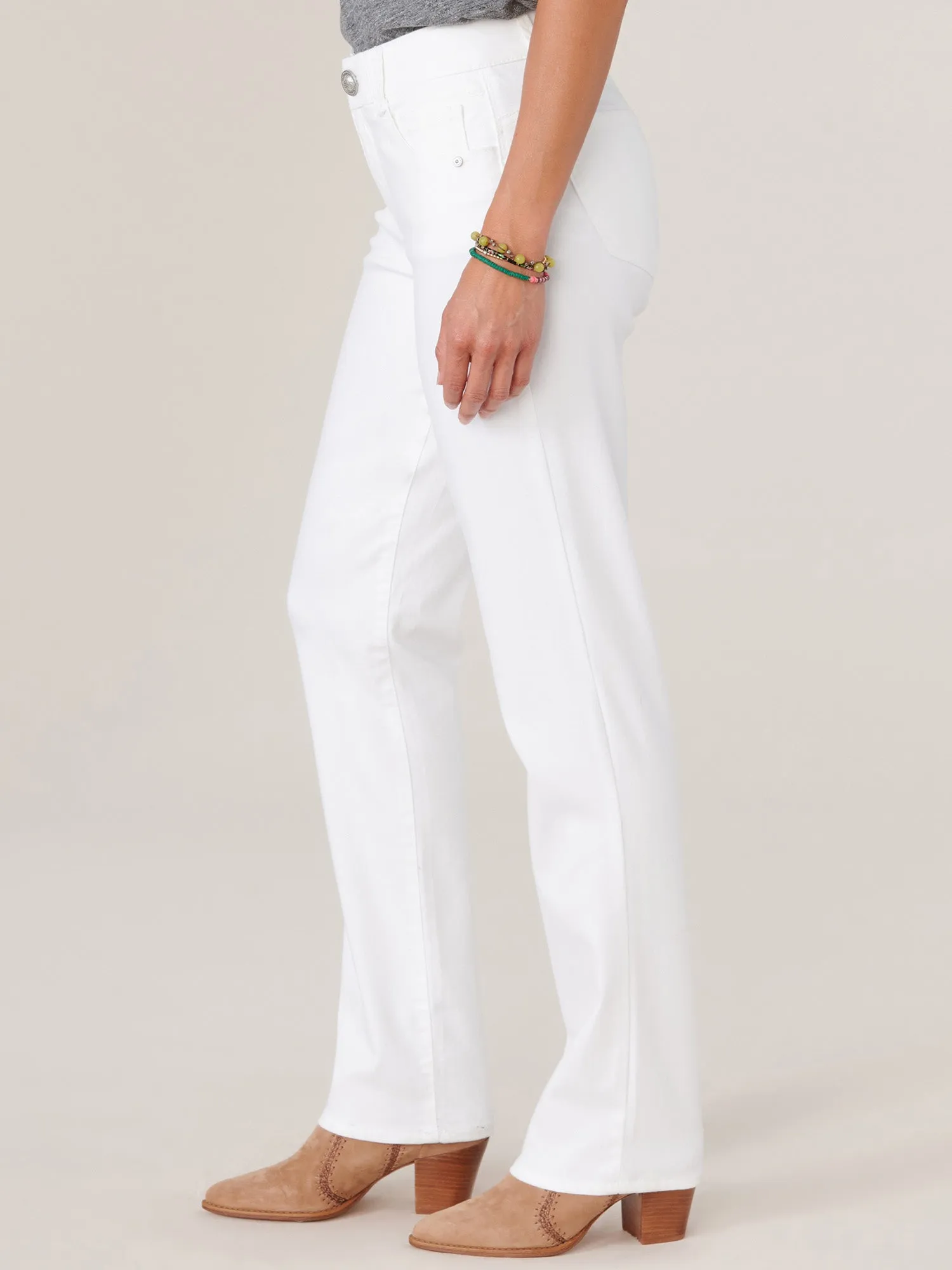 "Ab"solution® Booty Lift Straight Leg White Jeans
