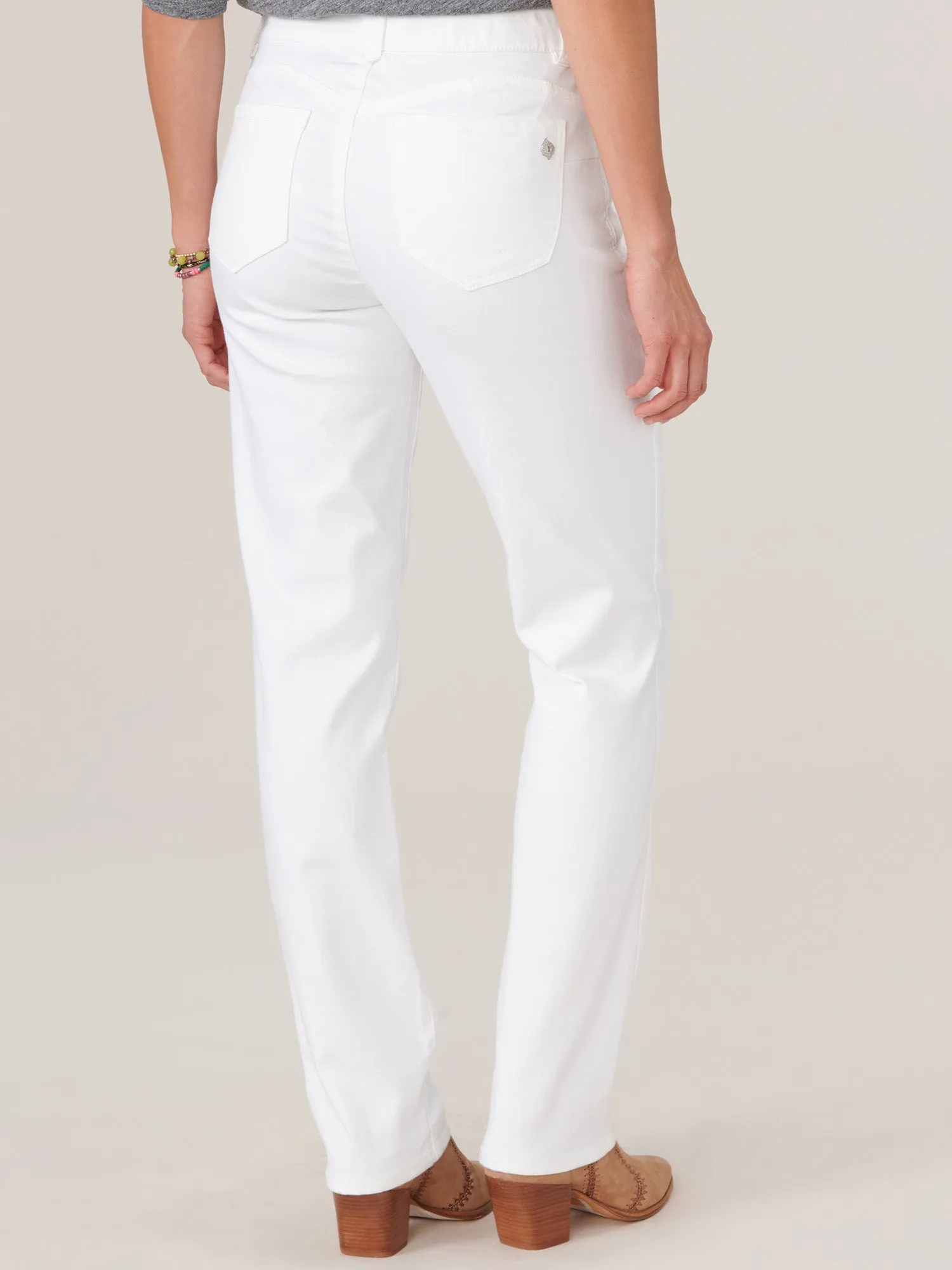 "Ab"solution® Booty Lift Straight Leg White Jeans