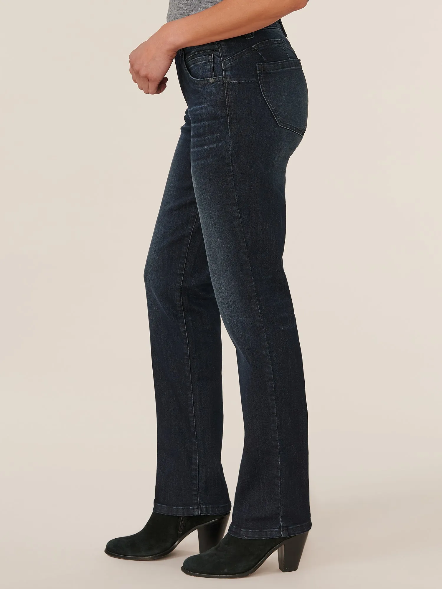 "Ab"solution® Dark Indigo Petite Straight Leg Jeans