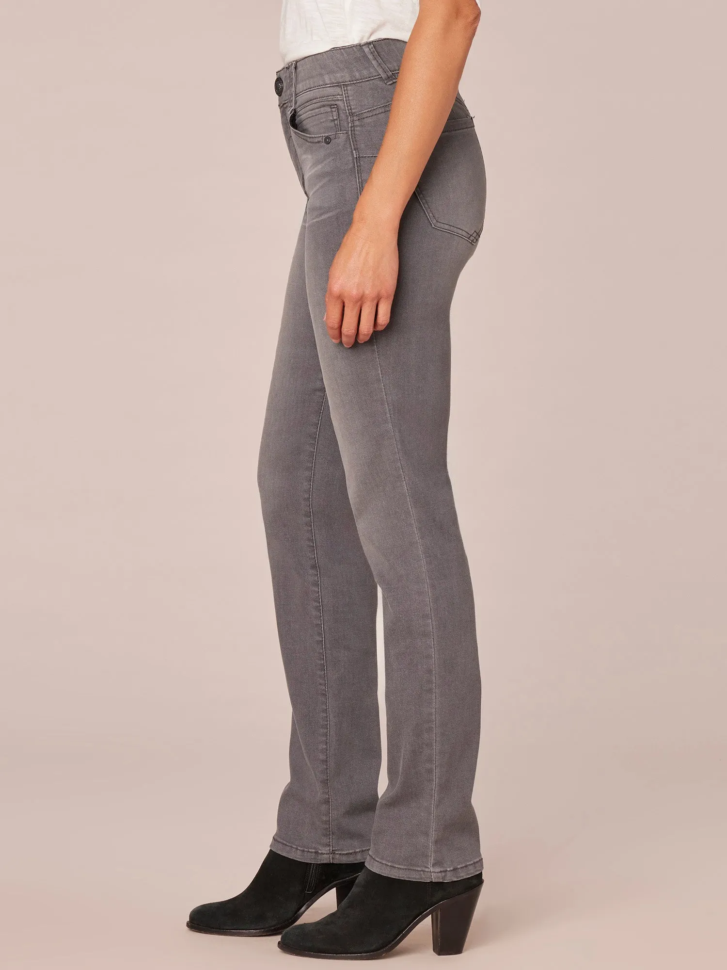 "Ab"solution® Grey Denim Booty Lift Straight Leg Jeans