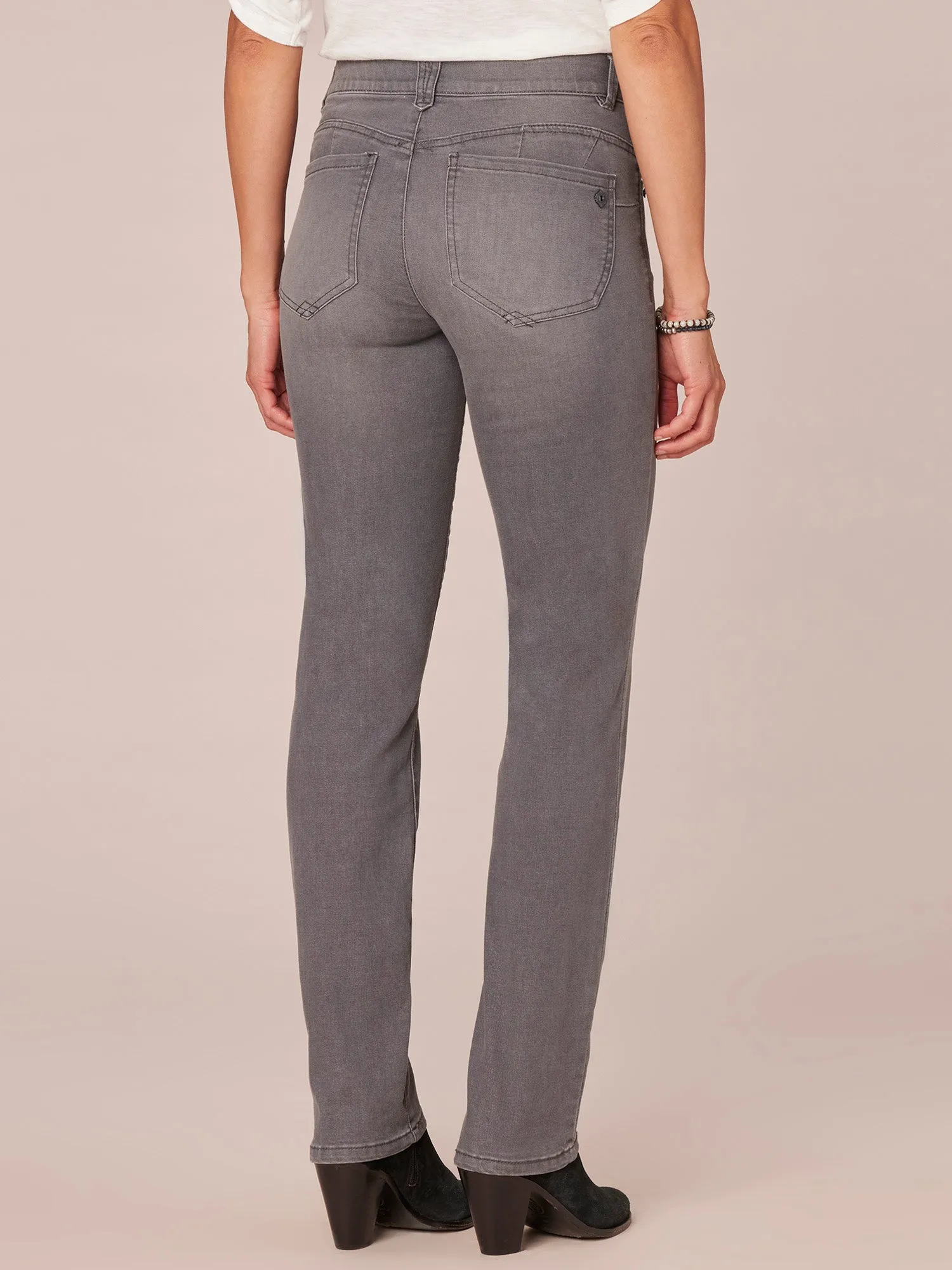 "Ab"solution® Grey Denim Booty Lift Straight Leg Jeans