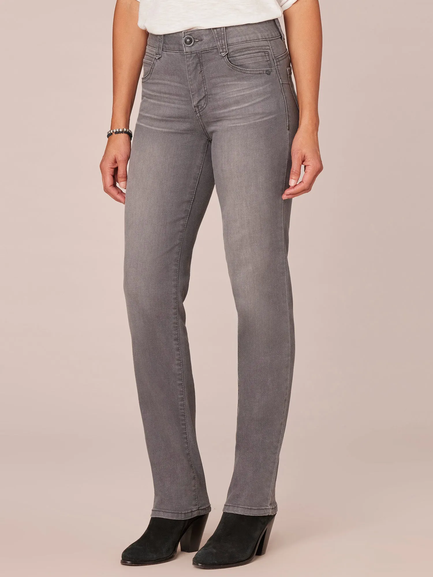 "Ab"solution® Grey Denim Booty Lift Straight Leg Jeans