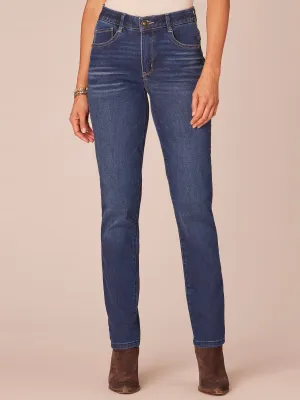 "Ab"solution® High Rise Blue Denim Straight Leg Jeans