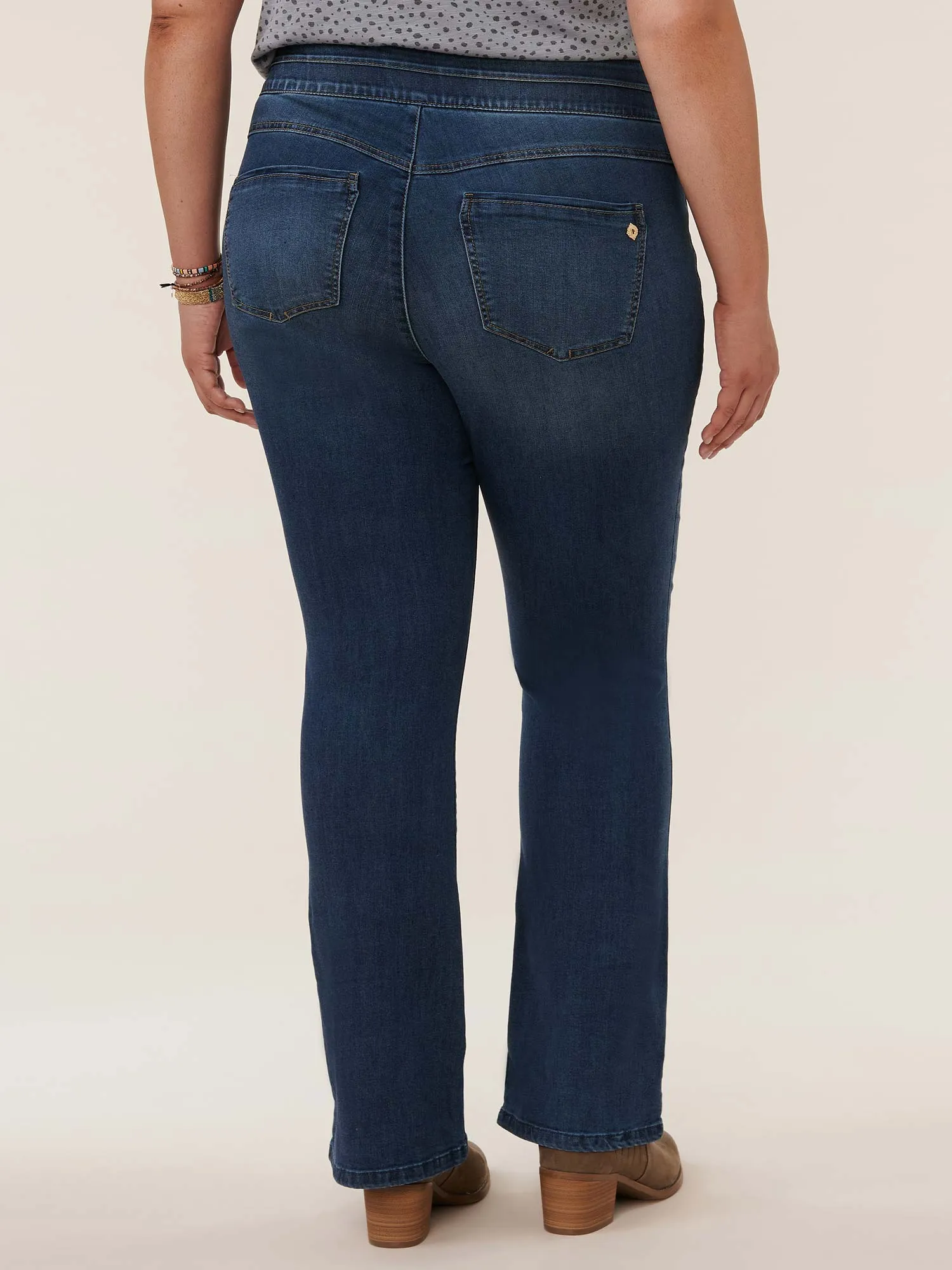 "Ab"solution® High Rise Blue Plus Itty Bitty Bootcut Glider