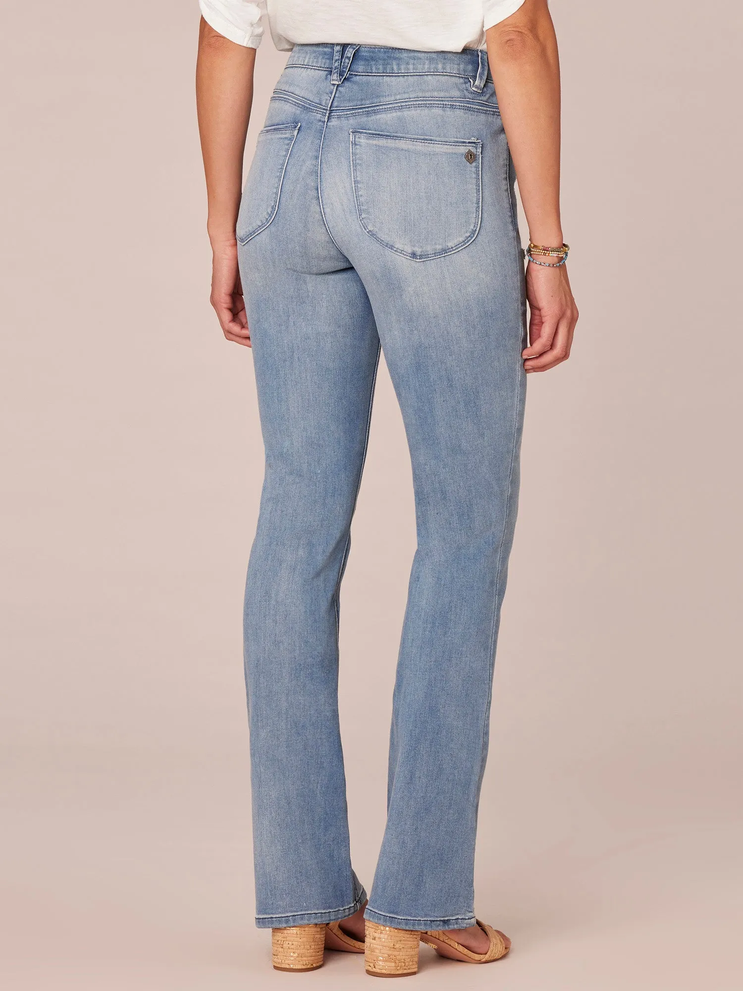 "Ab"solution® High Rise Distressed Petite Itty Bitty Bootcut