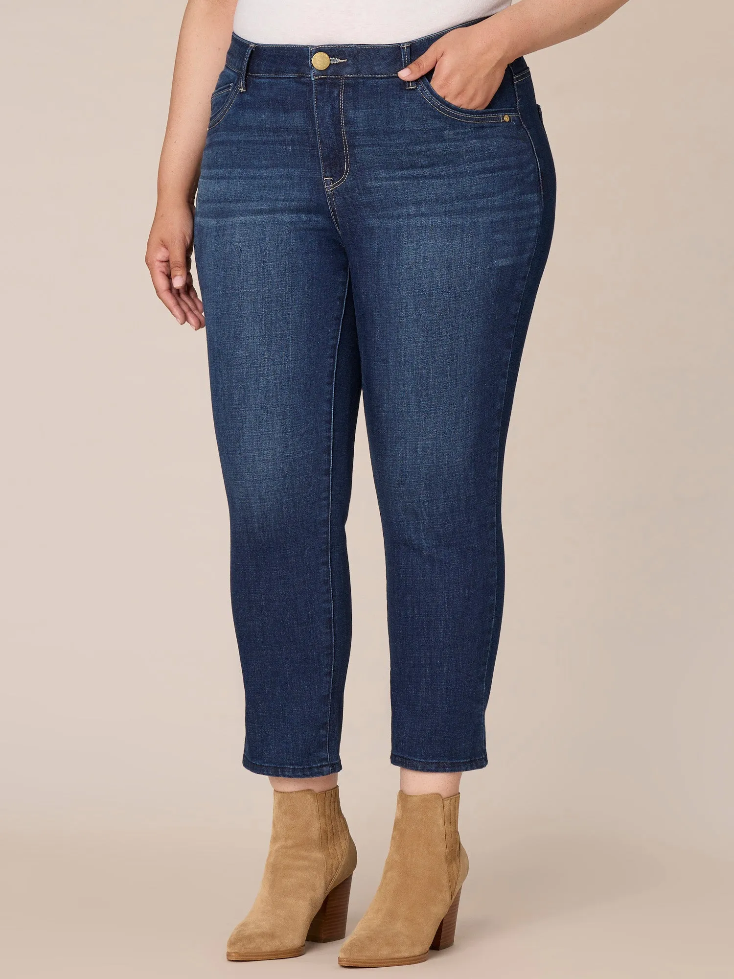 "Ab"solution High Rise Indigo Skinny Plus Size Jeans