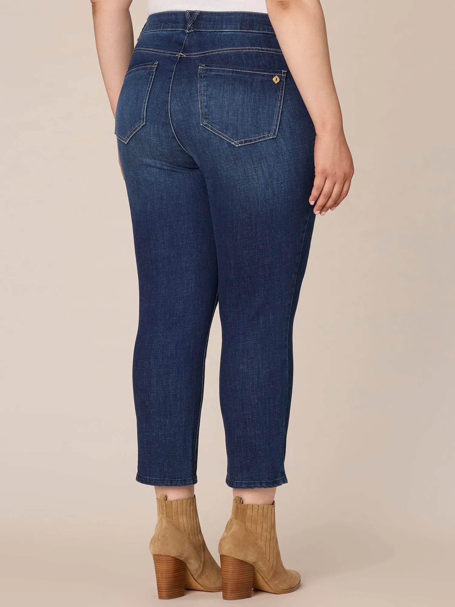 "Ab"solution High Rise Indigo Skinny Plus Size Jeans