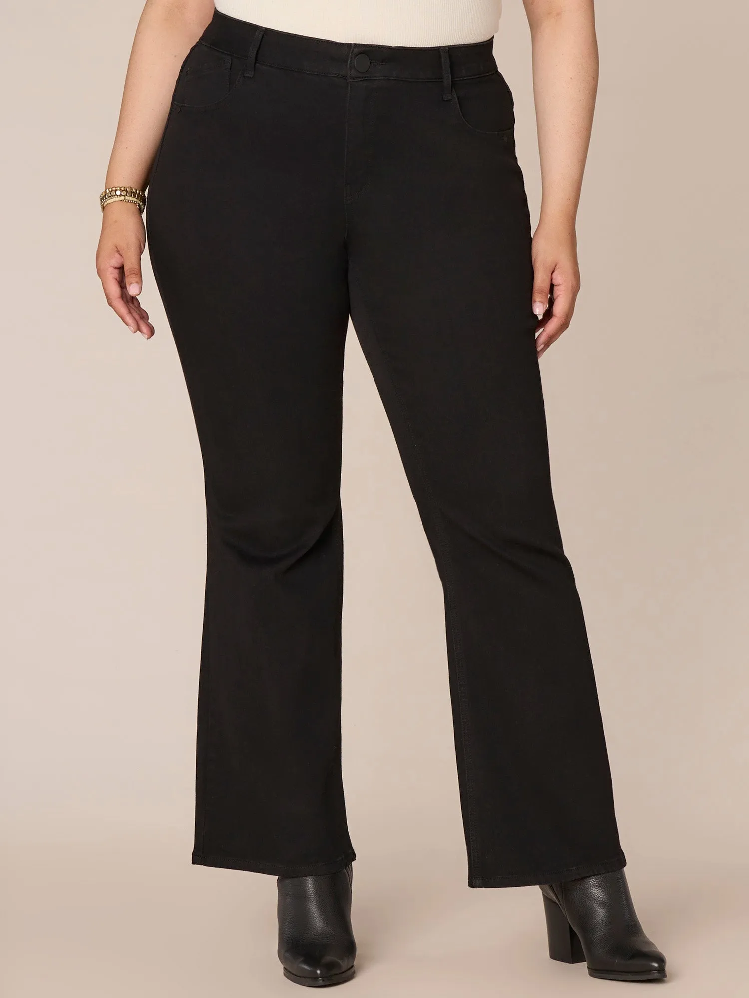 "Ab"solution High Rise Out There Flare Plus Size Jeans