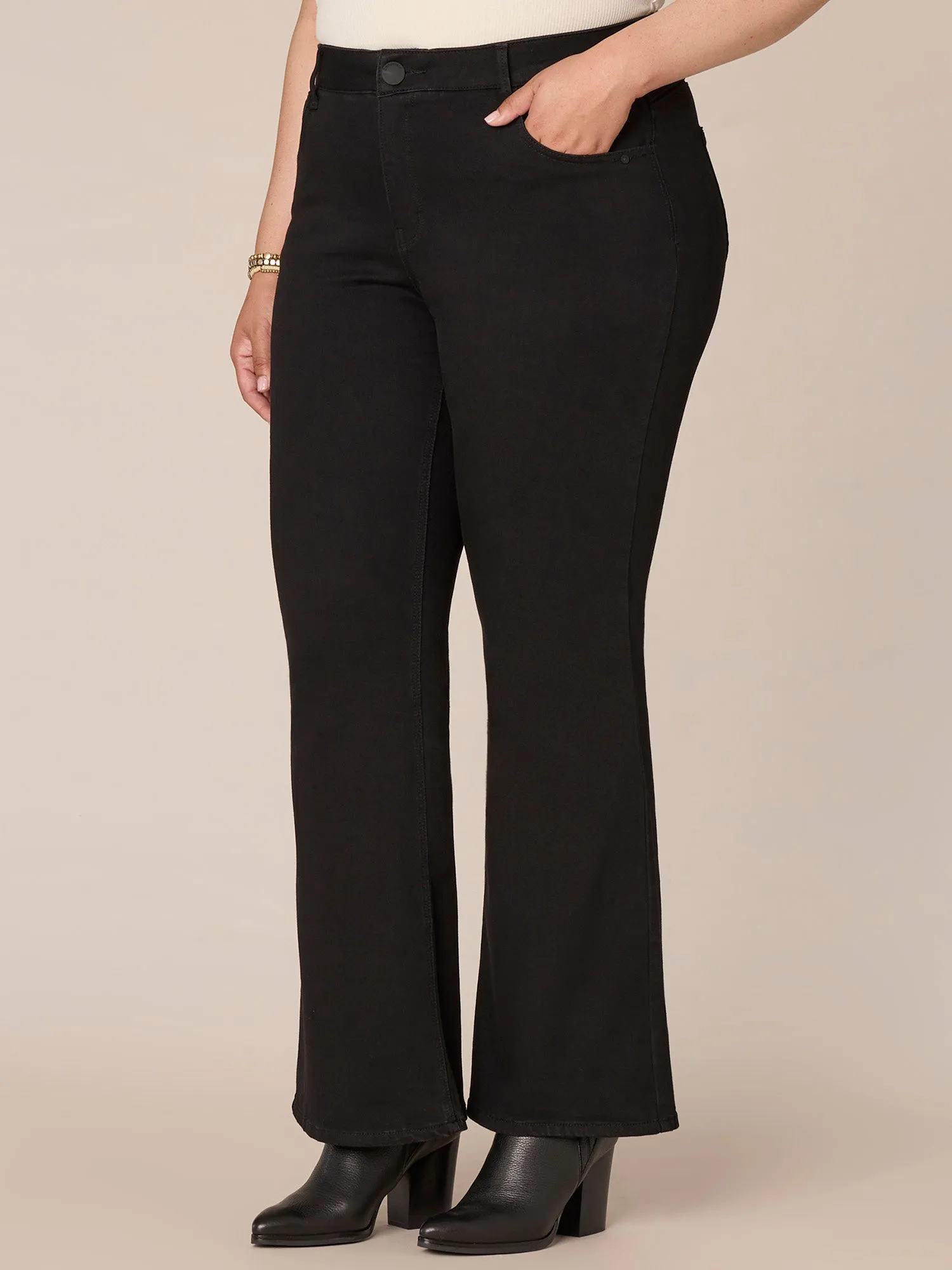 "Ab"solution High Rise Out There Flare Plus Size Jeans