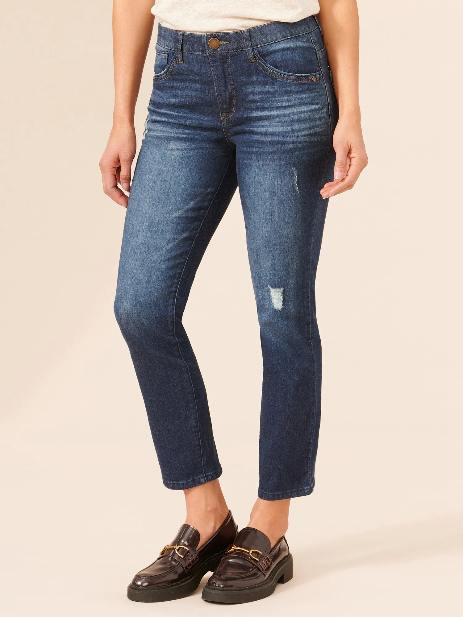 "Ab"solution® High Rise Petite Distressed Skinny Jeans