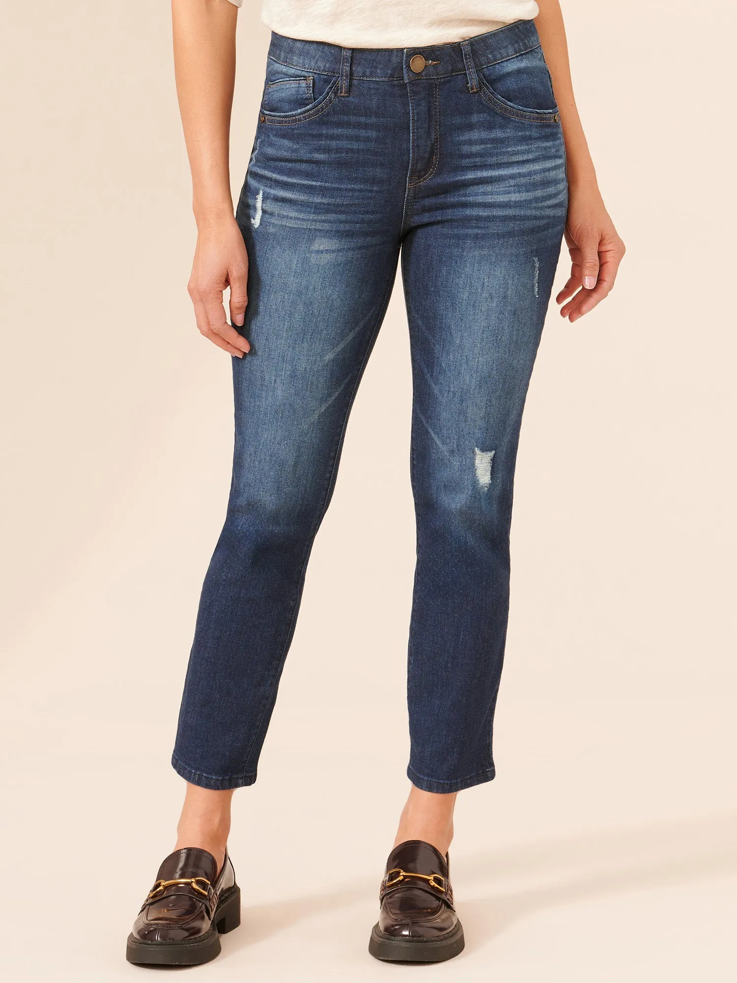 "Ab"solution® High Rise Petite Distressed Skinny Jeans