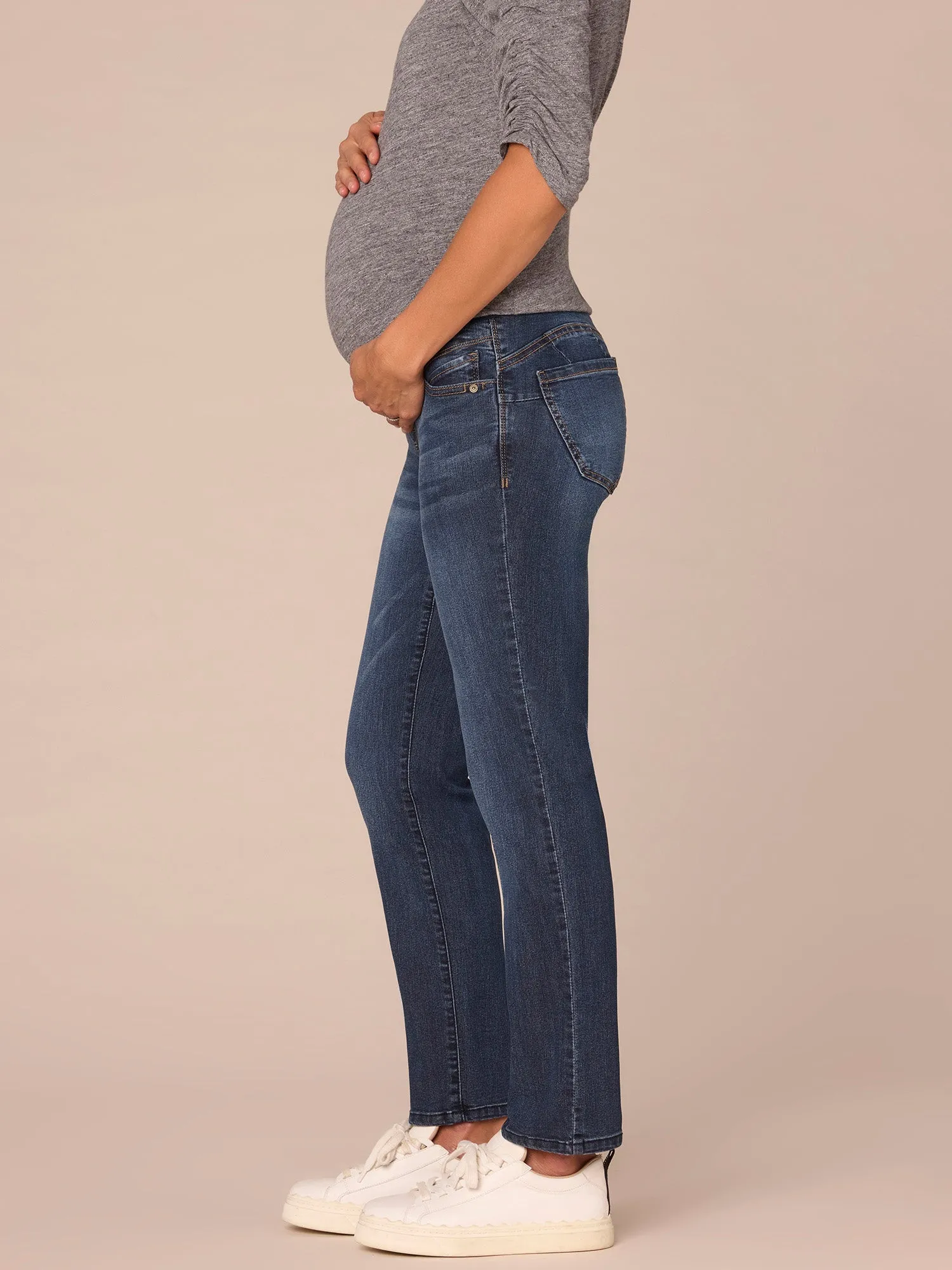 "Ab"solution Indigo Maternity Straight Leg Baby Bump Jeans