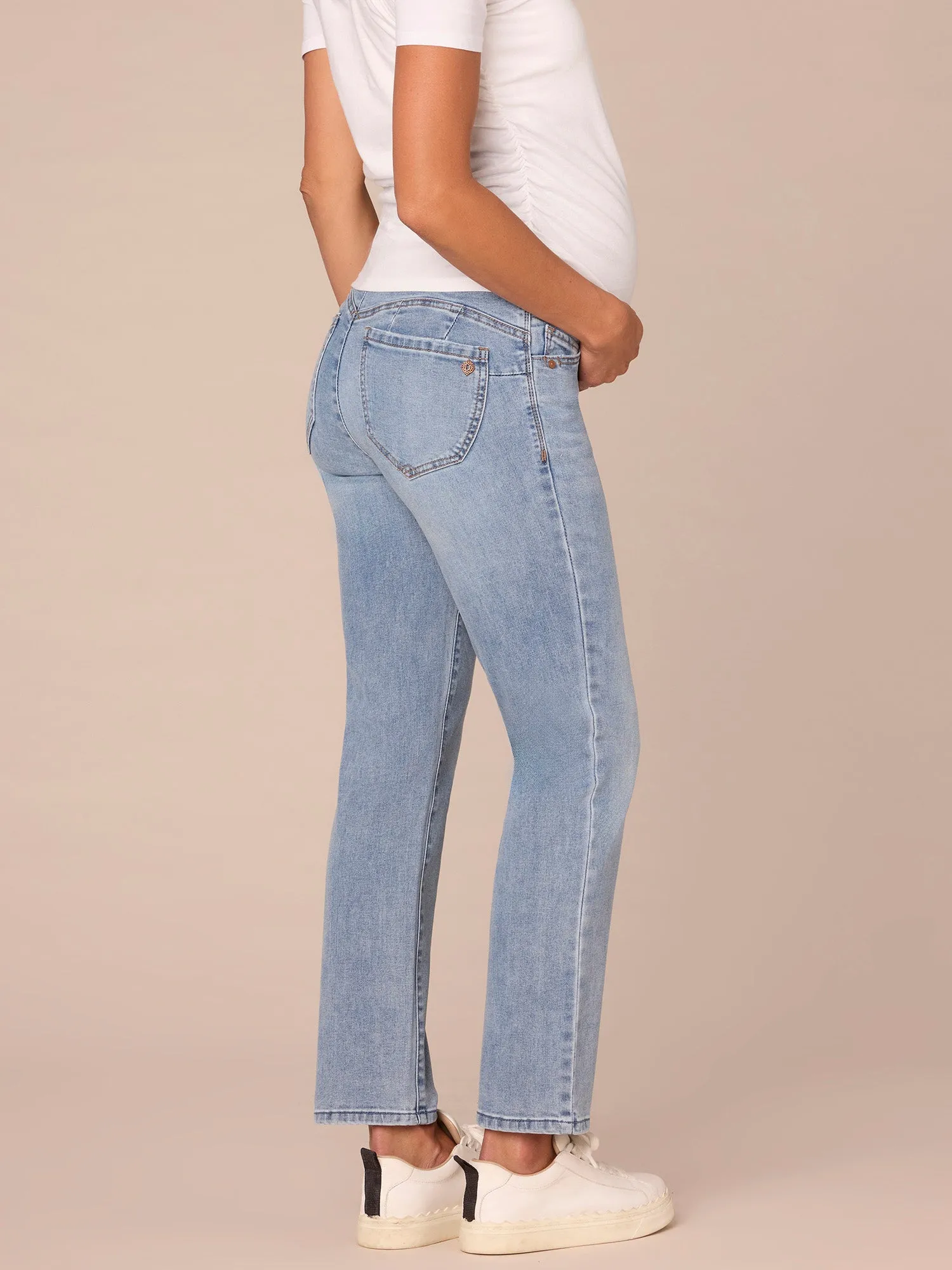 "Ab"solution Light Blue Maternity Straight Leg Baby Bump Jeans