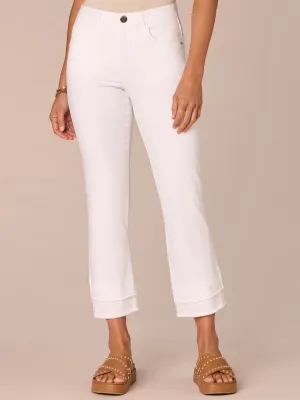"Ab"solution Mid-Rise Flare Petite Jeans with Double Layer Fray Hem