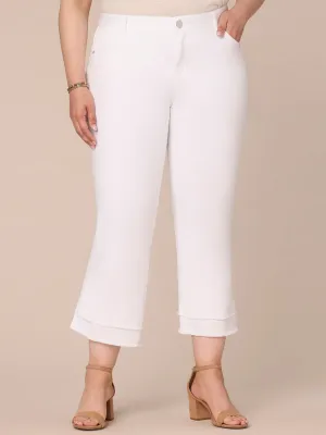 "Ab"solution Mid-Rise Flare Plus Size Jeans with Double Layer Fray Hem