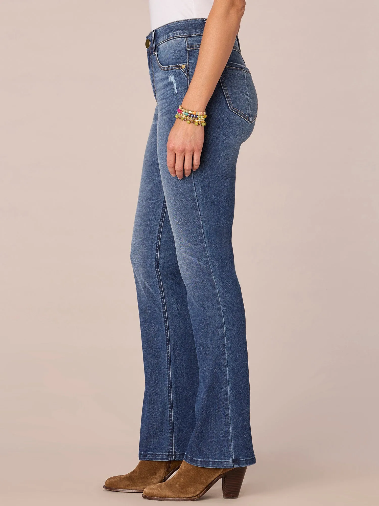 "Ab"solution Mid-Rise Itty Bitty Boot Petite Jeans