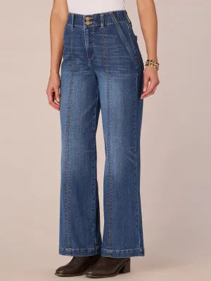 "Ab"solution Skyrise Center Front Seam Wide Leg Jeans