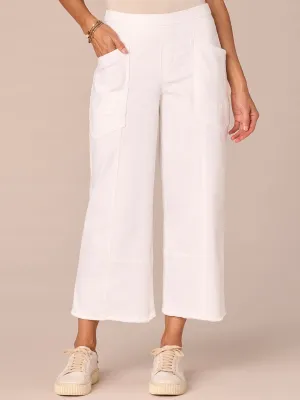 "Ab"solution Skyrise Cropped Fray Hem Glider Wide Leg Petite Jeans